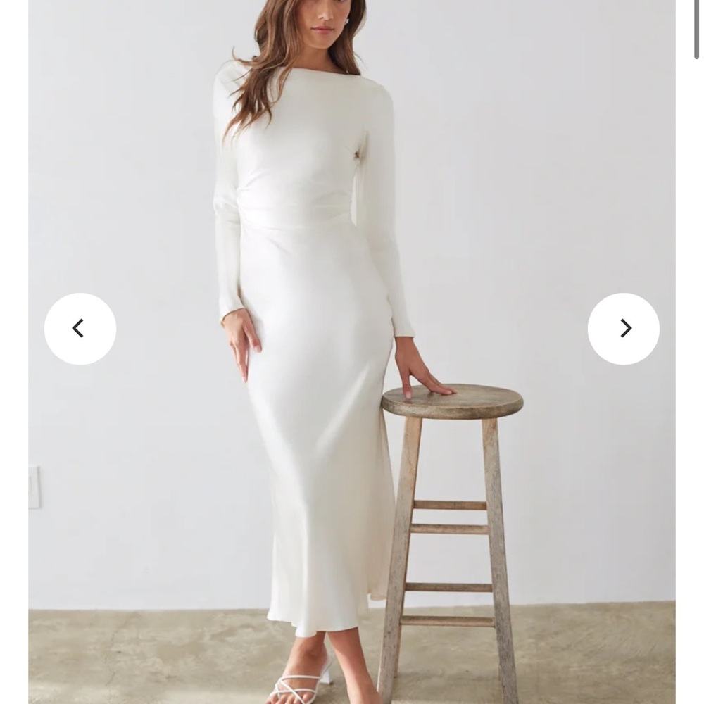 American Threads Ivory Long Sleeve Dress